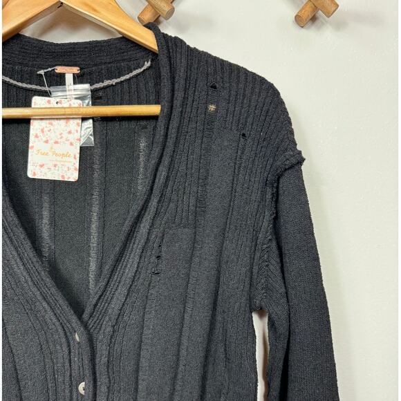 Free People Knit Stevie Cardigan In Black Size XS - Picture 5 of 11